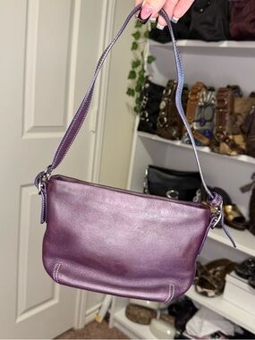 Rare Coach Purple Leather Mini Demi Shoulder Bag